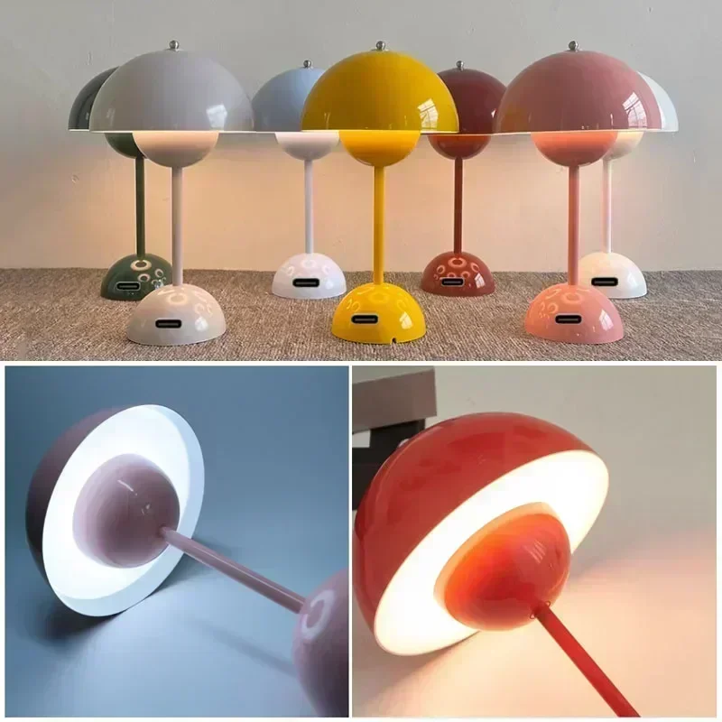 Nordic LED Table Lamp Mushroom Bedroom - Image 3