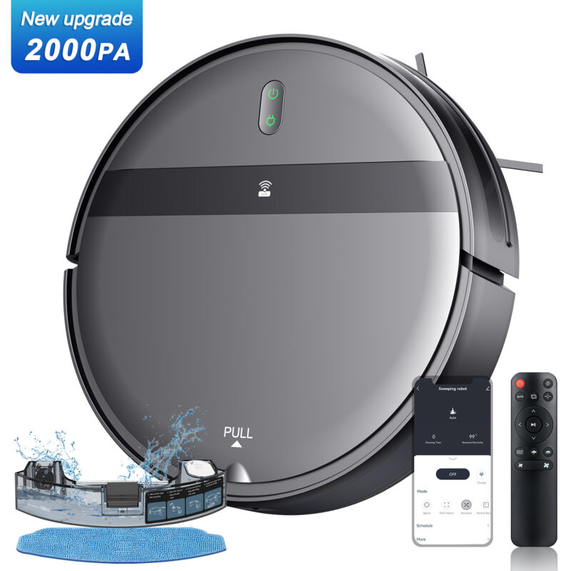 Smart robot vacuum with mop and powerful suction