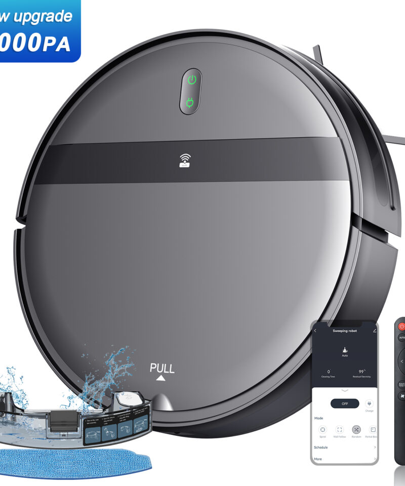 Smart robot vacuum with mop and powerful suction