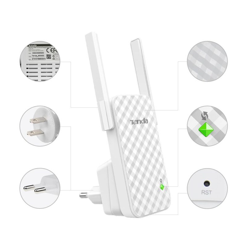 Tenda A9 300M Wireless WiFi Repeater - Image 4