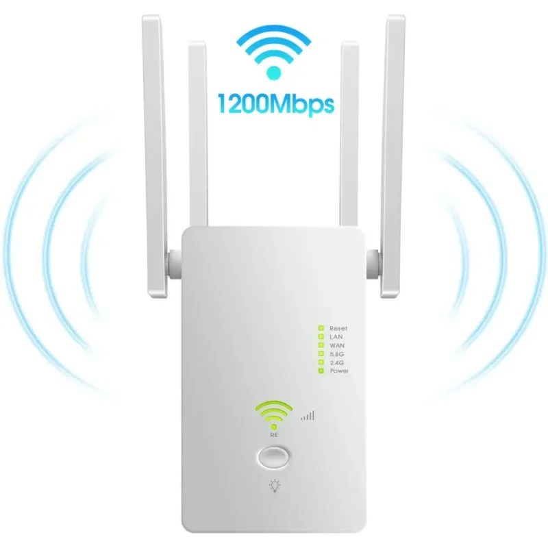 5GHz WiFi Repeater Dual Band 1200Mbps, Wireless Extender & Access Point