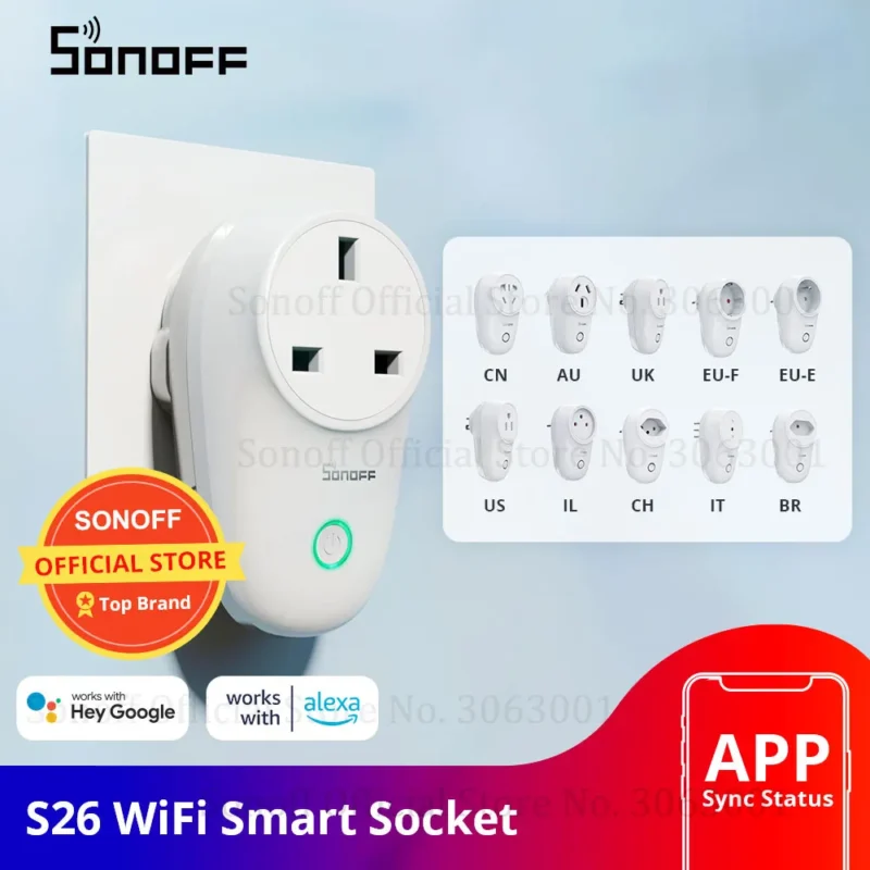 Sonoff S26R2 Smart WiFi Plug – Alexa & Google Assistant