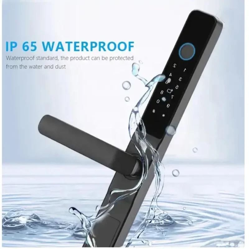 Smart Electronic Door Lock Aluminum/Glass Sliding