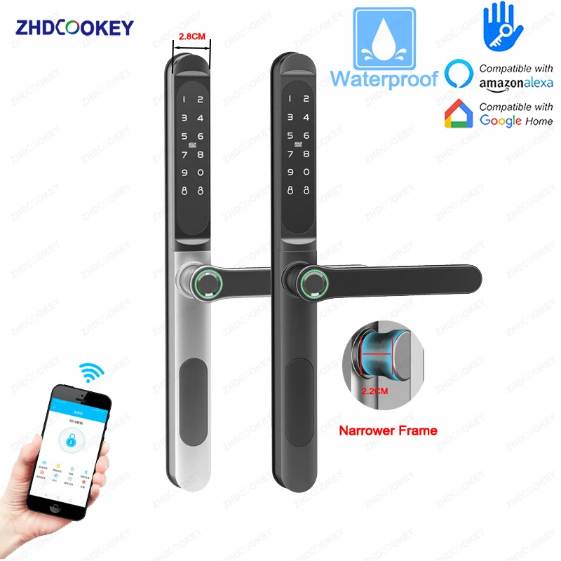Fingerprint Biometric Slim Waterproof Smart Door Lock