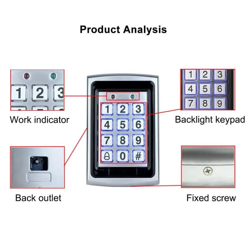 Metal Access Control Keypad Waterproof - Lock System - Image 4