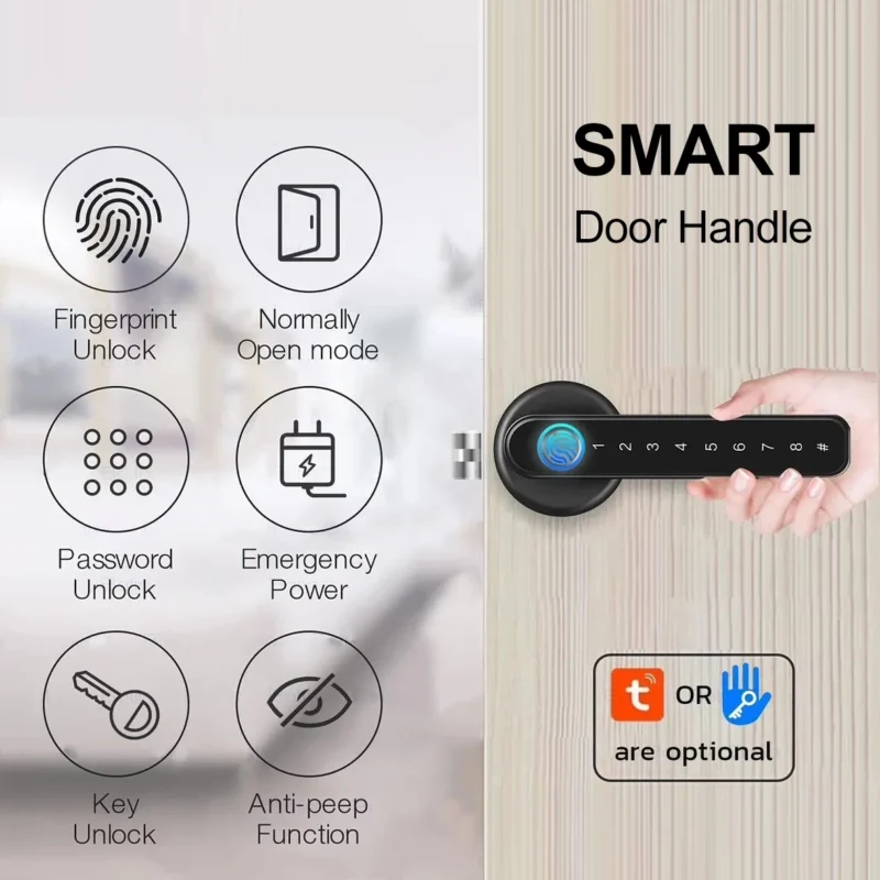 Smart Fingerprint Door Lock For Wooden Door - Image 2