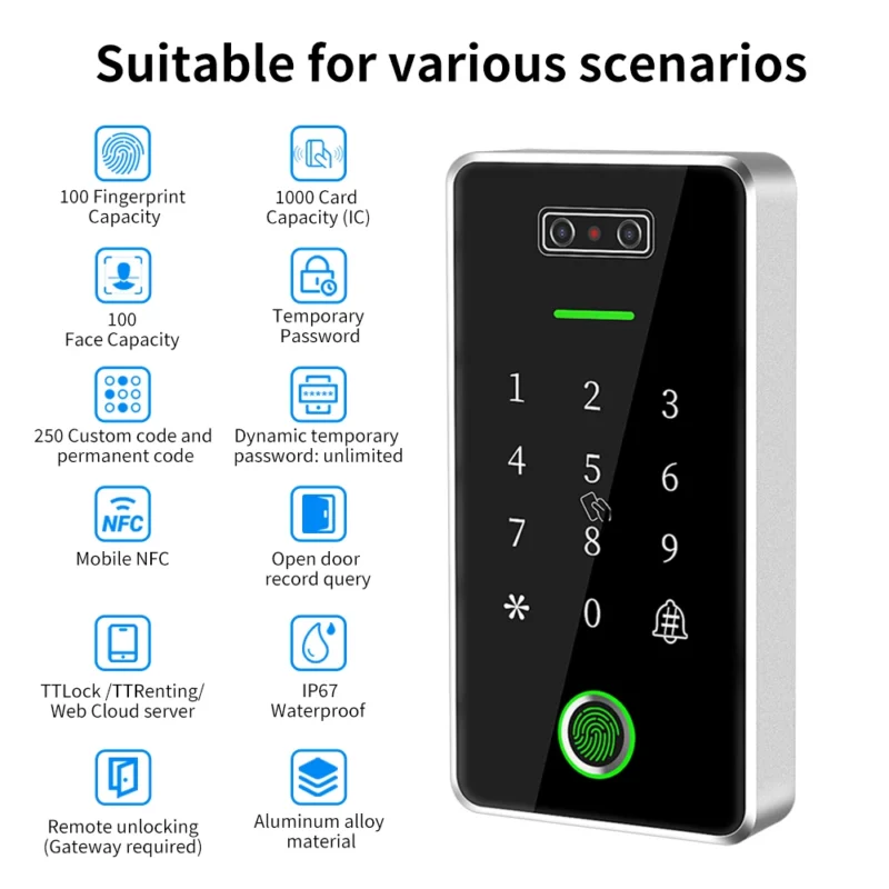 Smart Lock Fingerprint & Face Recognition Access Control - Image 2